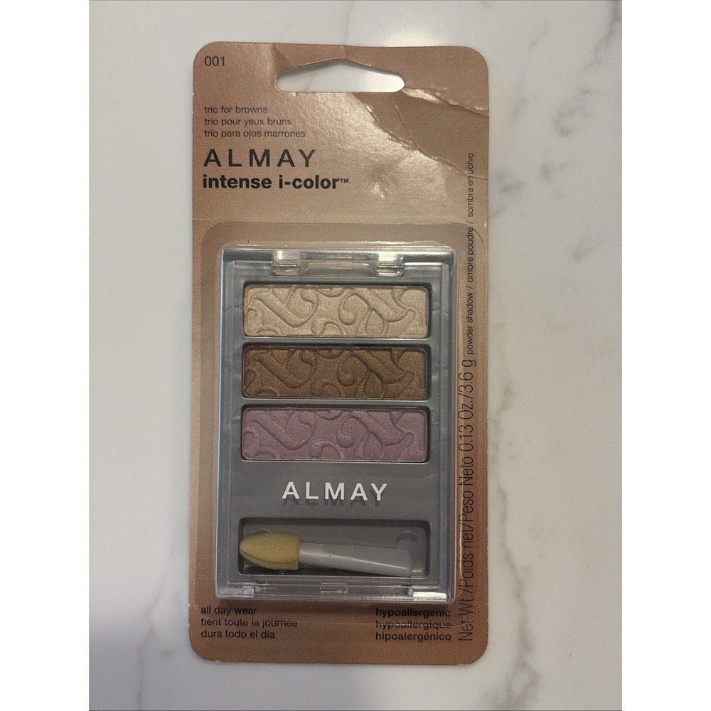 Almay intense i-color 001 trio for Browns Eyeshadow, Net Wt 0.13 oz NOS